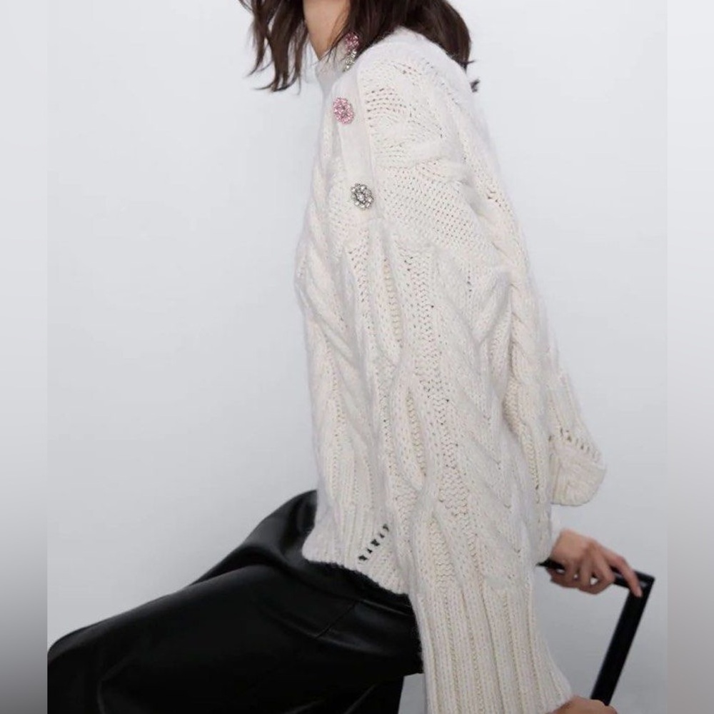Zara *NWT* Cable Knit Sweater - Picture 4 of 10